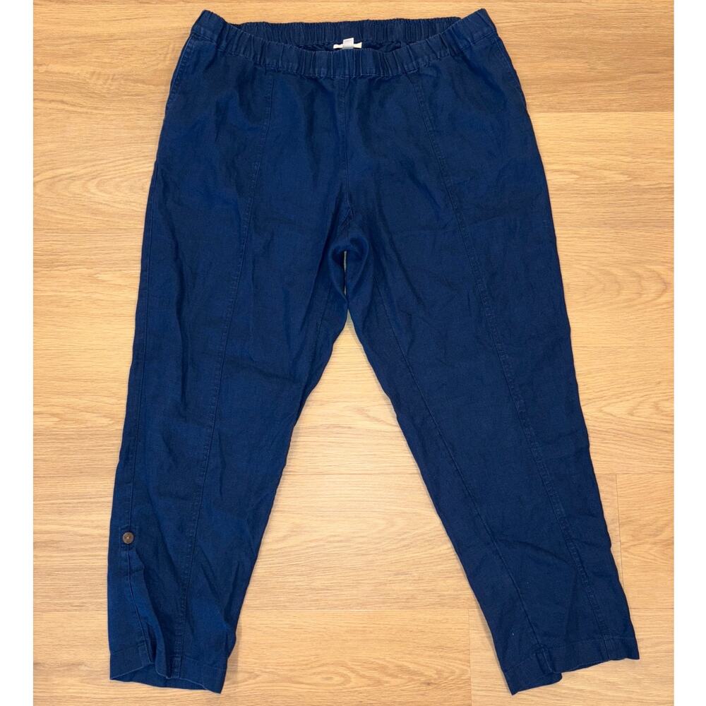J.Jill Love linen womens pants w/ button cuff size XL petite